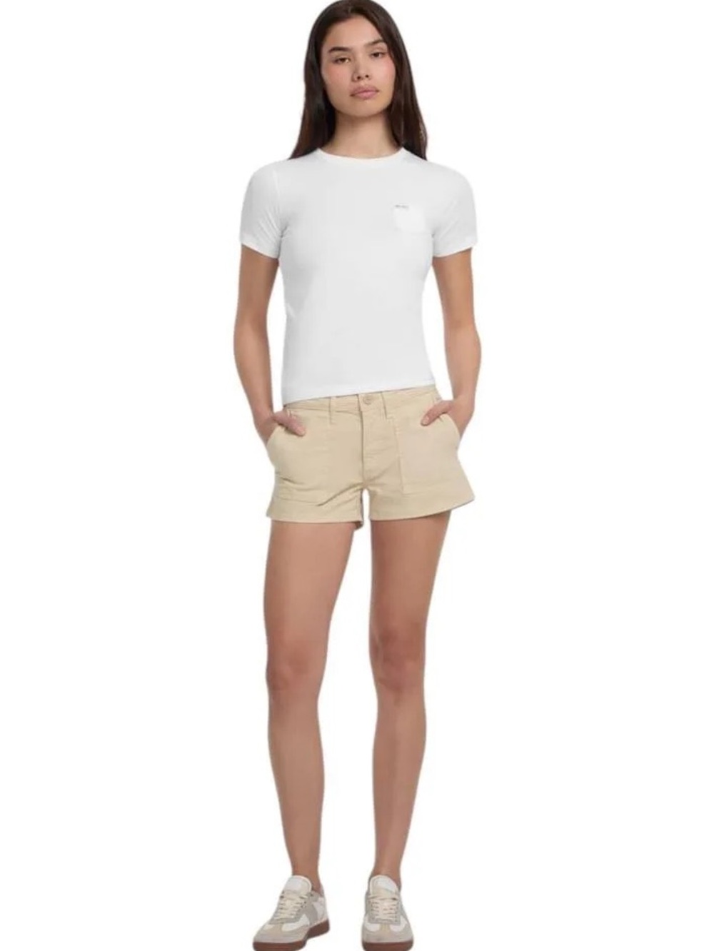 Periscope. Tan casual shorts. Linen Cotton blend